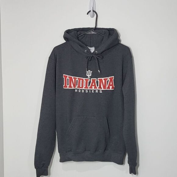 Indiana Hoosiers Gray & Red Champion Hoodie - Picture 1 of 8